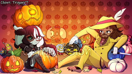 [Commission] TrigunVT & Dio Ong Halloween Illustration